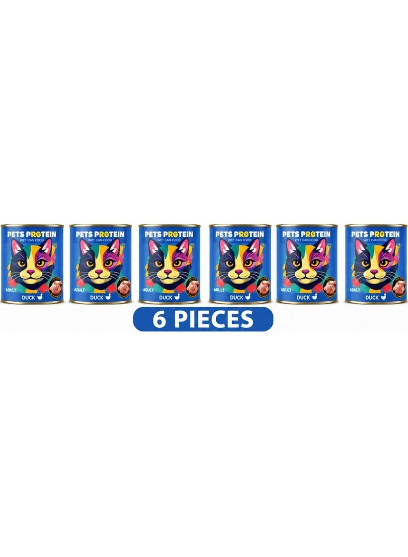 Pets Protein Adult Wet Cat Food with Duck 400g Pack of 6 Cans Pets Zone - Image 1