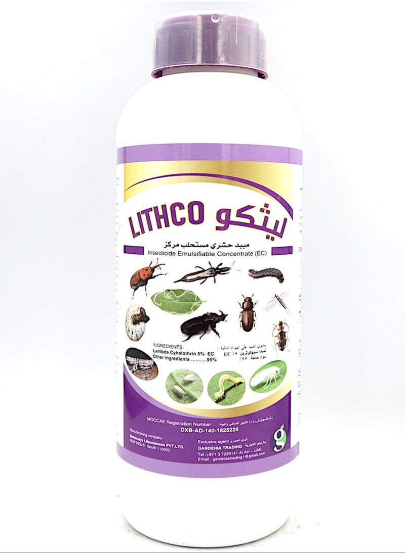 LITHCO Insecticide Pesticide EC 1000ml is a Versatile and Effective Solution Designed for Controlling a Wide Range of Insect Pests on Both Indoor and Outdoor Plants