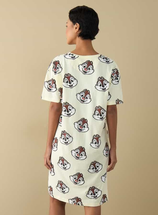 Splash FAV Chip 'N' Dale Print Sleepshirt with Short Sleeves  - Image 3