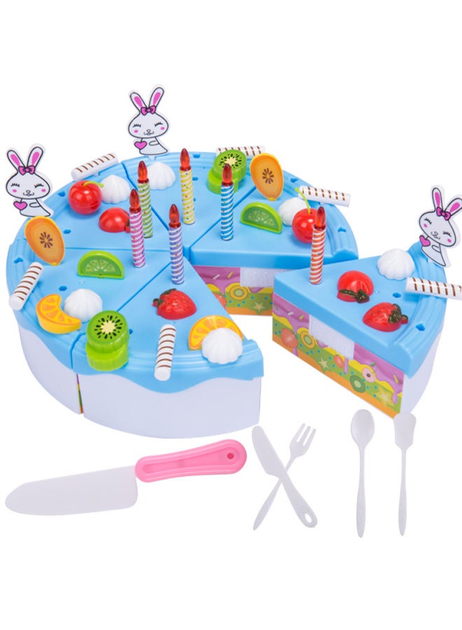 Cherish Le Cherish Watch Cake Toy 46-piece Set Cut Fruit Girl Children Play House Kitchen Toy Set-Color:[46 Pieces Of Fruit Cake]-pink (Express Box)  - Image 2