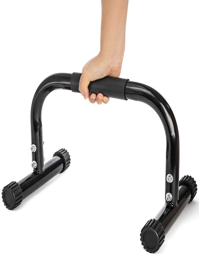 TOPZEA 2 Pack Parallettes Bars, 10" High Steel Push Up Handles Bars Strength Training Anti-Slip Calisthenics Equipment for Handstand, Full Planche, L-sit & Dip, Home Fitness & Gym Floor Workouts - Image 3