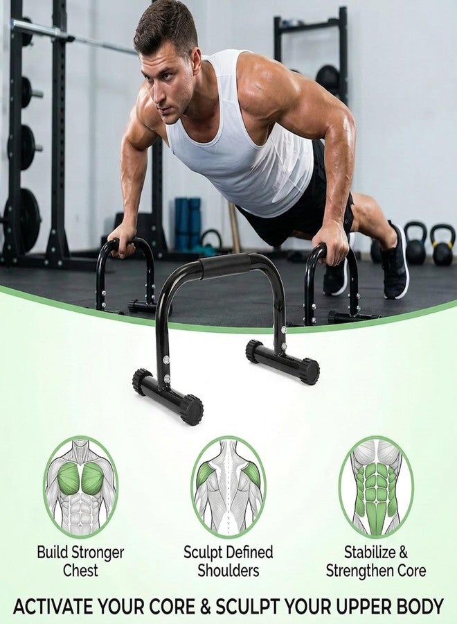 TOPZEA 2 Pack Parallettes Bars, 10" High Steel Push Up Handles Bars Strength Training Anti-Slip Calisthenics Equipment for Handstand, Full Planche, L-sit & Dip, Home Fitness & Gym Floor Workouts - Image 5