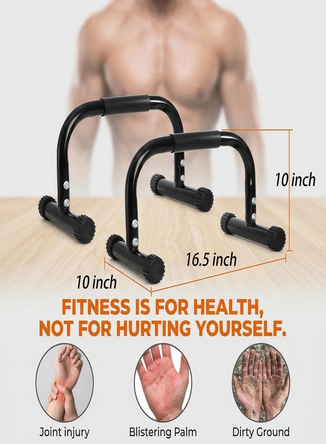 TOPZEA 2 Pack Parallettes Bars, 10" High Steel Push Up Handles Bars Strength Training Anti-Slip Calisthenics Equipment for Handstand, Full Planche, L-sit & Dip, Home Fitness & Gym Floor Workouts - Image 4