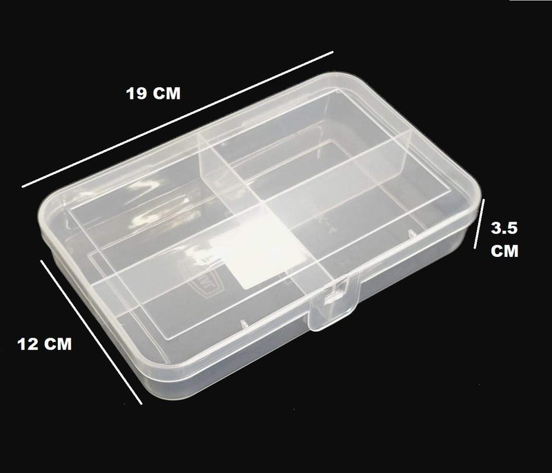 c s m ® Jewelry Case Organizer(CLICK-4-6) Multipurpose Plastic Storage Box with dividers 4 Grids, Transparent (Pack of 6 Boxes) - Image 3