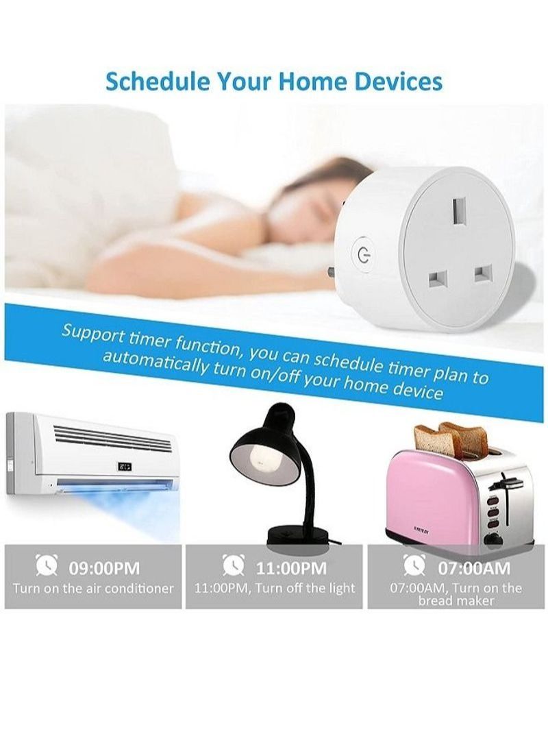 NIBEMINENT Wifi Wireless Remote Control Smart Socket Plug White - Image 2