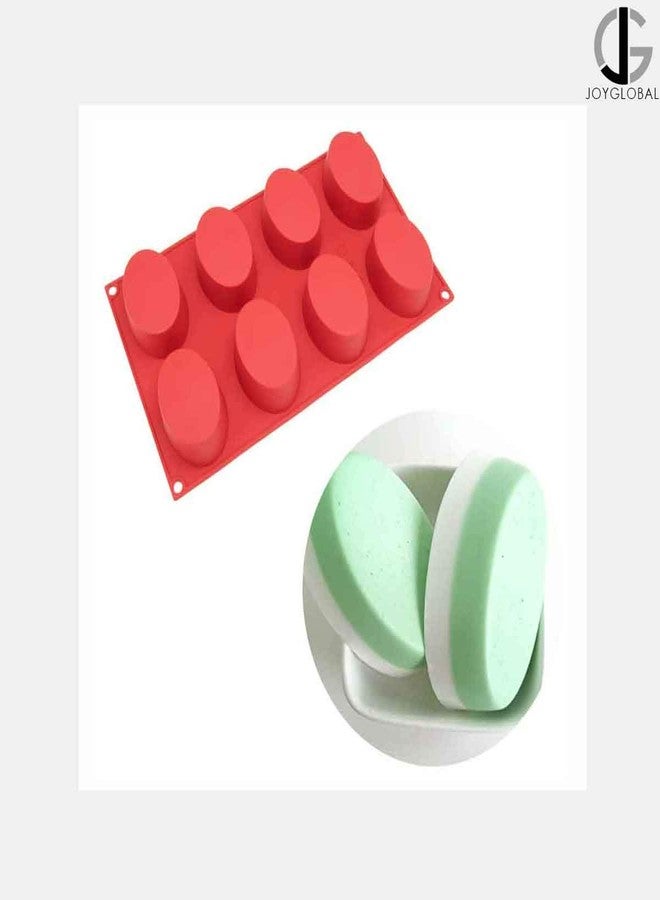 JoyGlobal Silicone 8-Cavity Oval for Soap - 80 Grams - Image 2