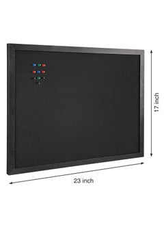 OWLKELA 17'' X 23'' Cork Board With Felt Vision Board And Decorative Hanging Pin Board Black Framed Display Bulletin Board For Walls Ideal For Office School And Home  - Image 2
