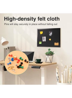 OWLKELA 17'' X 23'' Cork Board With Felt Vision Board And Decorative Hanging Pin Board Black Framed Display Bulletin Board For Walls Ideal For Office School And Home  - Image 5