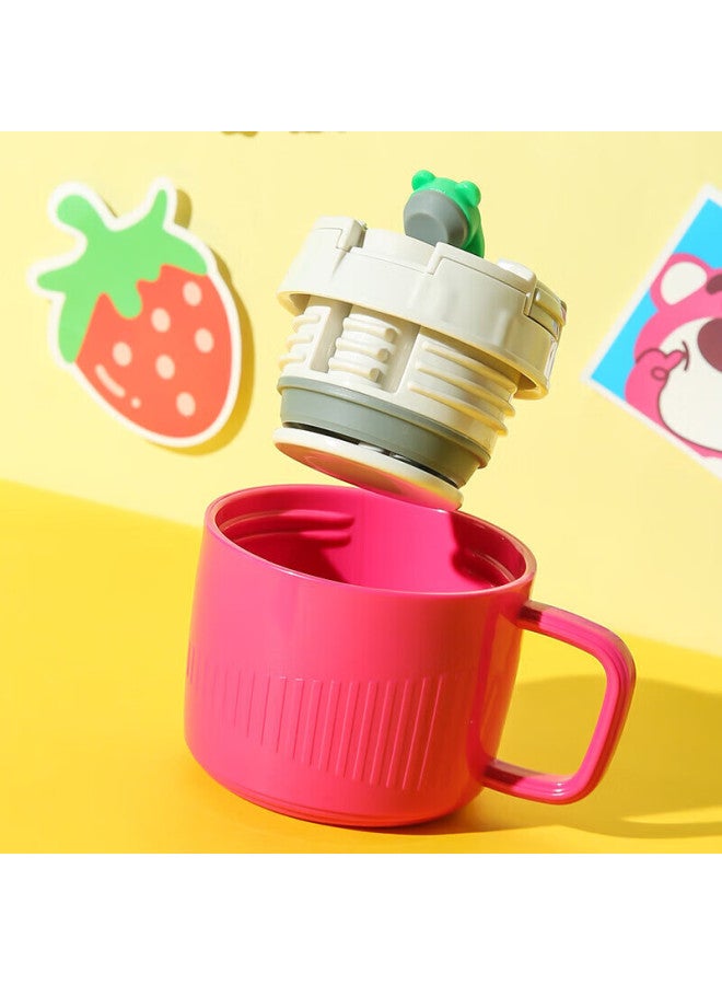 Beddybear Children's Insulated Cup With Straw, Dual-layer Lid, 316 Stainless Steel Student Water Bottle, 600ml Strawberry Bear - Image 2