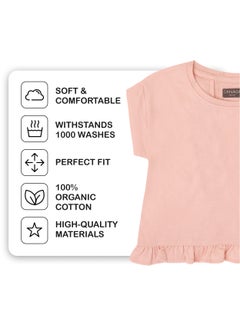 Soft and Comfortable Pink Cotton T-shirt with Ruffle Details for Girls - pzsku/Z917C670CD2F4DB10F76DZ/45/_/1713441660/6feb256e-3836-4fa9-a276-ef1d8d8f03bc