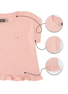 Soft and Comfortable Pink Cotton T-shirt with Ruffle Details for Girls - pzsku/Z917C670CD2F4DB10F76DZ/45/_/1713441663/ceaaf03c-c33b-4805-a3fd-b066196228c3