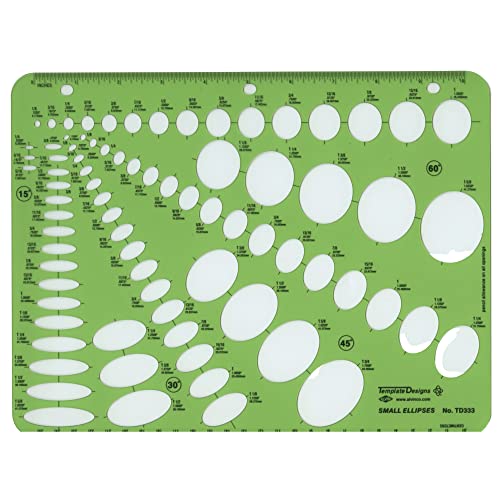 ALVIN TD333, Multi-Purpose Small Ellipse Guide Template, Drawing and Drafting Tool - 79 Ellipses - Image 4