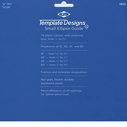ALVIN TD333, Multi-Purpose Small Ellipse Guide Template, Drawing and Drafting Tool - 79 Ellipses - Image 2