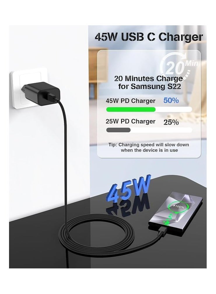 Replacement 45W Super Fast Phone Charger, USB C Fast Charger Charge Fast Charging Cord Galaxy S25 S24 Ultra Charge 10FT Type C Charging Cable for Galaxy S25 Ultra/S25/S24/S23/S22 - Image 3