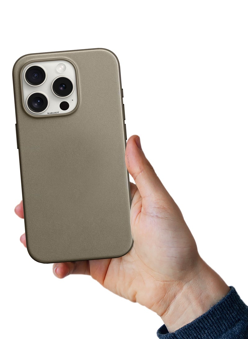 CATANES FineWoven case cover for Apple iPhone 15 Pro with MagSafe durable and heavy protection - Midnight Brown - Image 5