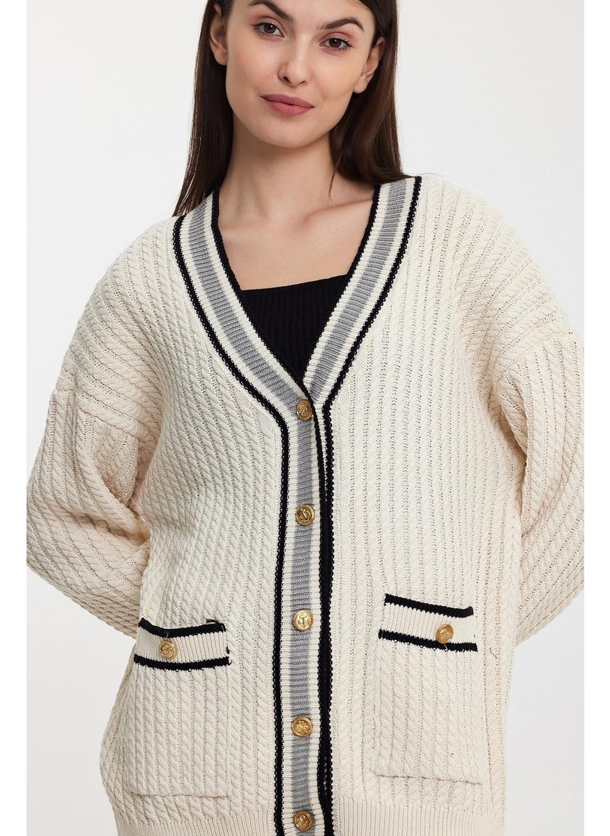 Alexander Gardi Striped Collar Knitted Cardigan (A92021-S)  - Image 1