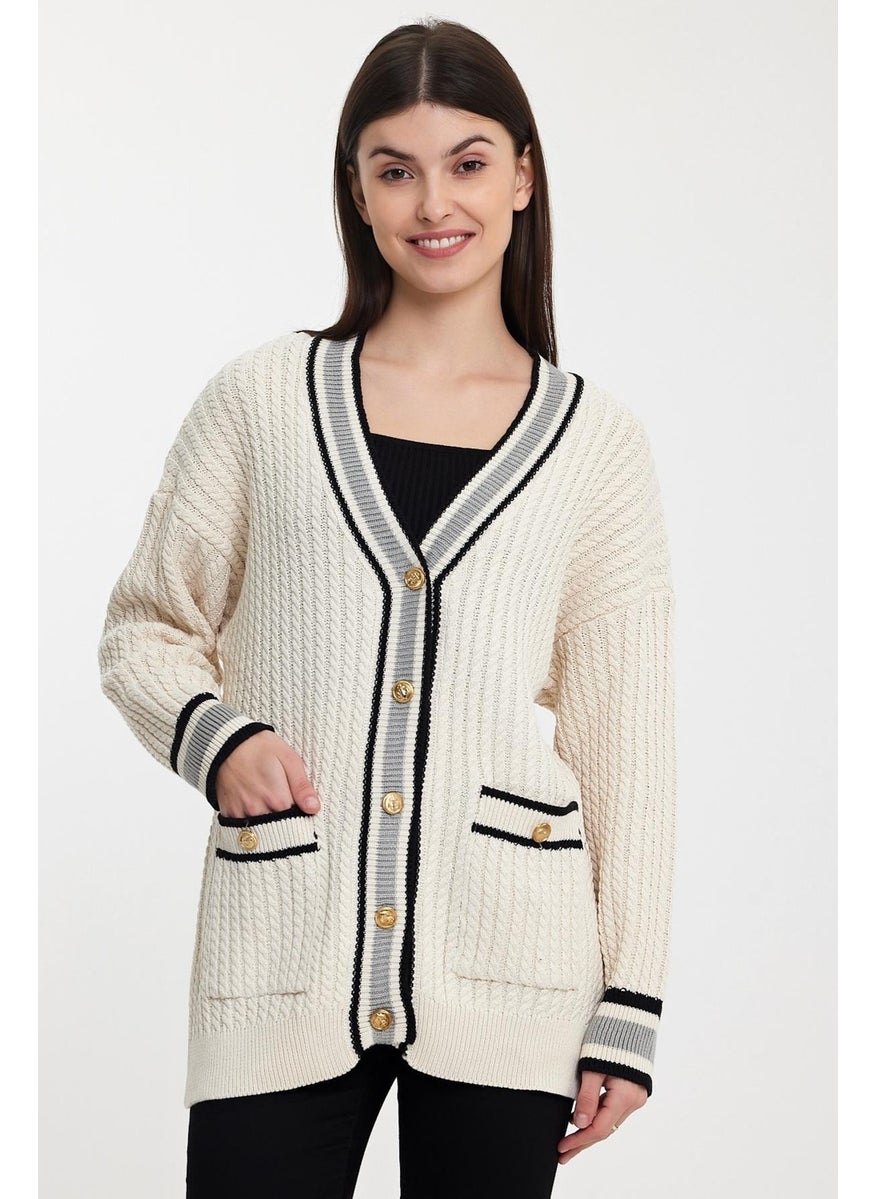 Alexander Gardi Striped Collar Knitted Cardigan (A92021-S)  - Image 2
