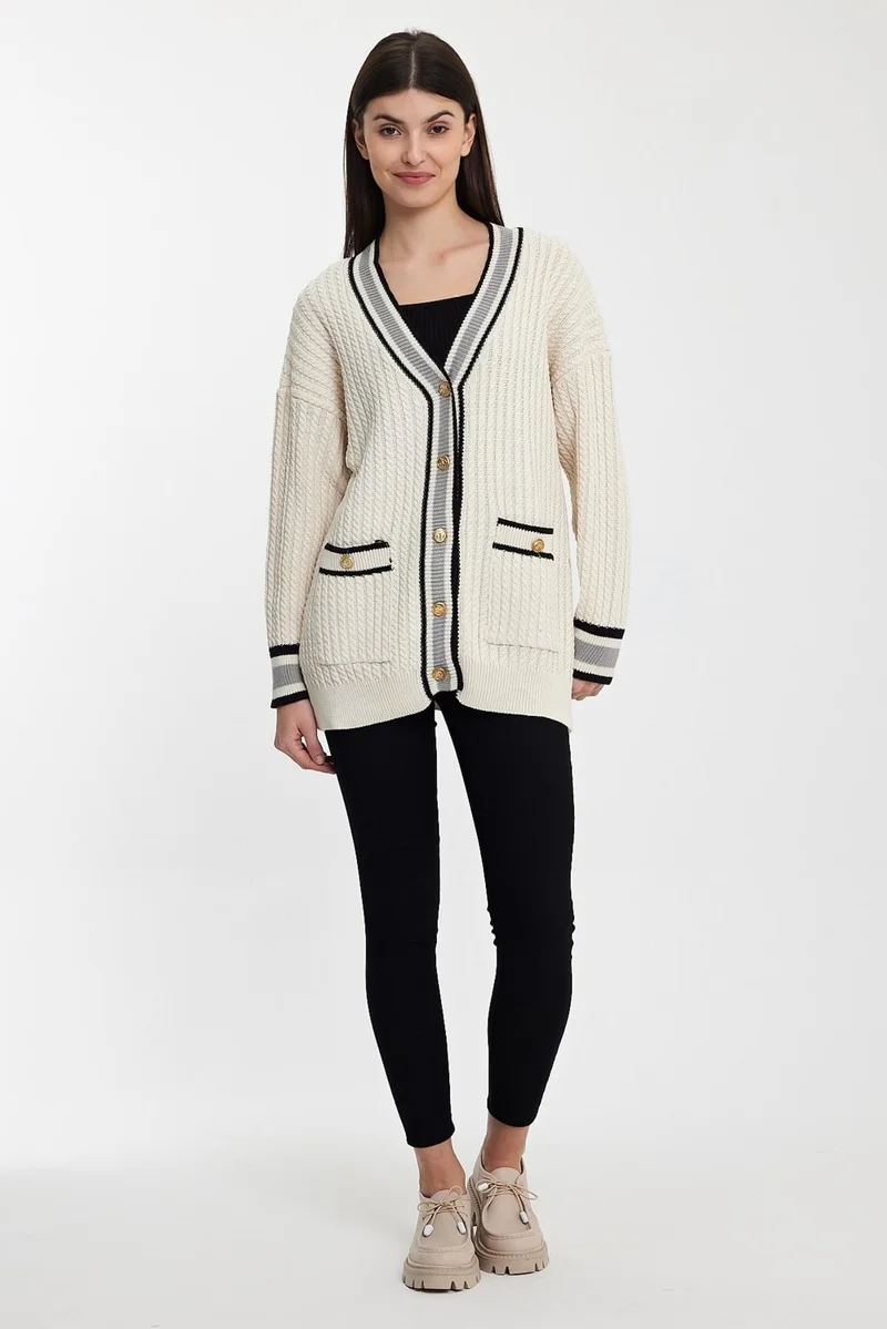 Alexander Gardi Striped Collar Knitted Cardigan (A92021-S)