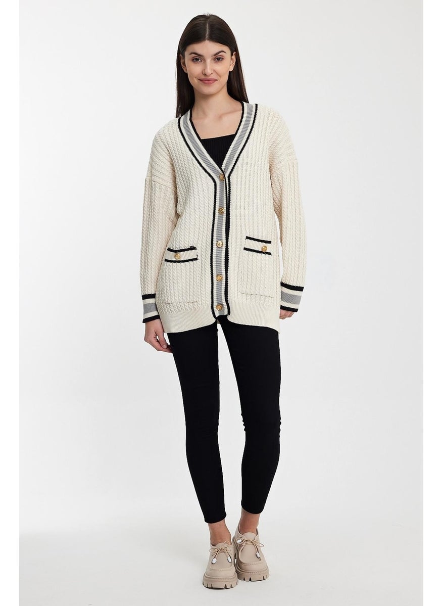 Alexander Gardi Striped Collar Knitted Cardigan (A92021-S)  - Image 4