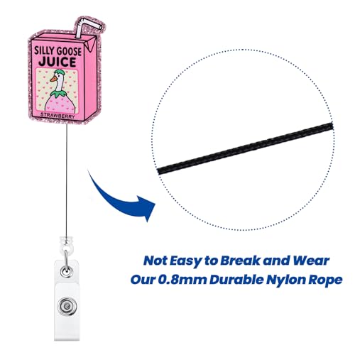 BVIIE Silly Goose Juice Funny Badge Reel, Retractable ID Card Badge Holder, Office Badge Clip for RN CNA MA Resident Physician HR Medical Office Administrator Intern Pediatric Doctor Nurse, Nurse Gifts - Image 5