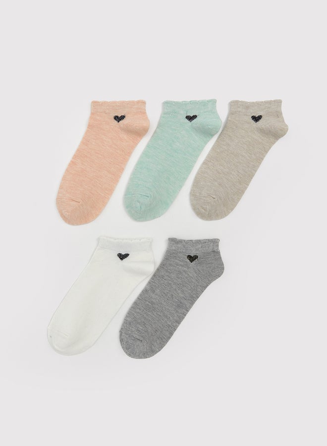 LC WAIKIKI Patterned Girls' Trainer Socks 5 Pack - Image 1