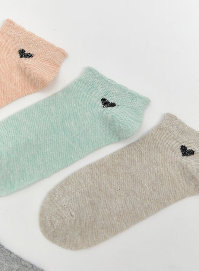 LC WAIKIKI Patterned Girls' Trainer Socks 5 Pack - Image 2