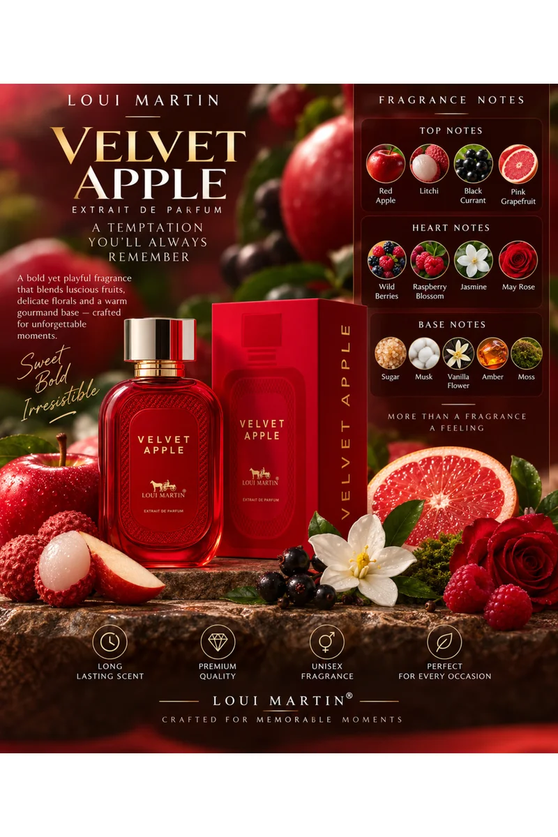 Loui Martin Velvet Apple – Extrait de Parfum 100ML | Fruity & Sweet Fragrance