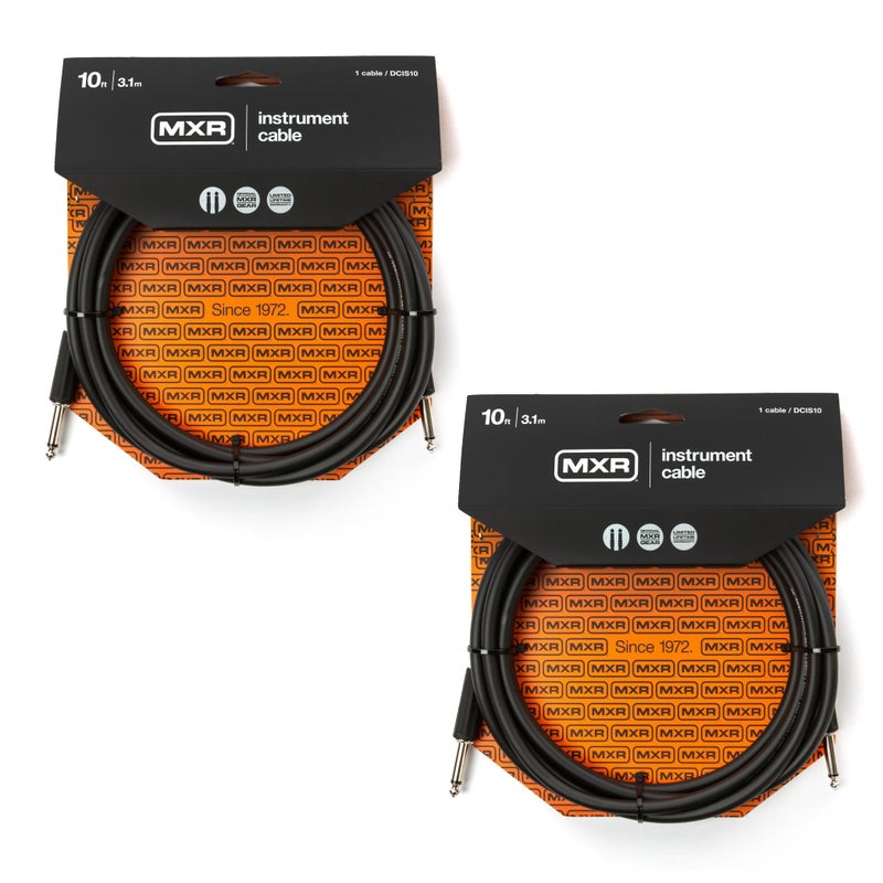 MXR DCIS10 High Performance Standard Instrument Cable 10 Ft 2 Pack