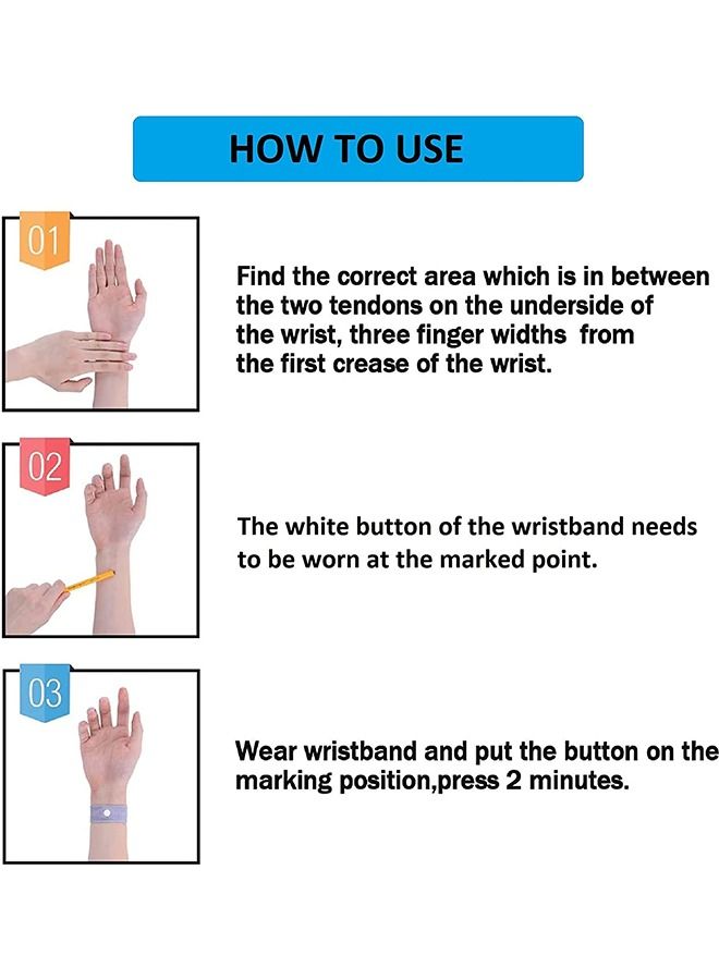 Ant 5 Pairs Motion Sickness Wristbands, Anti-Nausea Wristbands, Relief Wristbands for Car Flying Travel - Image 4