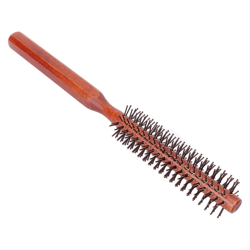 Round Wooden Small Brush for Short Hair Curling and Blow Drying  Unisex Hair Styling Tool with Curling Roller Wood Brush for Home Use
