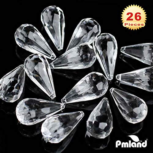 PMLAND Hanging Acrylic Crystal Rain Drop Tear Drop Like Diamond Approx 26 Pieces - Image 3