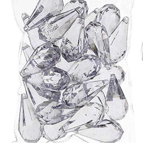 PMLAND Hanging Acrylic Crystal Rain Drop Tear Drop Like Diamond Approx 26 Pieces - Image 1