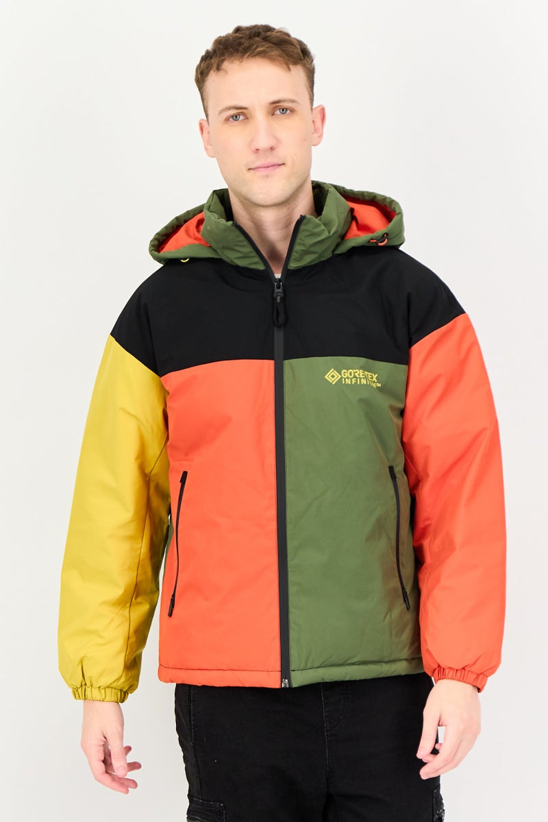 Selected Homme Men Gore-Tex Infinium Color Block Long Sleeve Puffer Jacket, Multicolor - Image 1