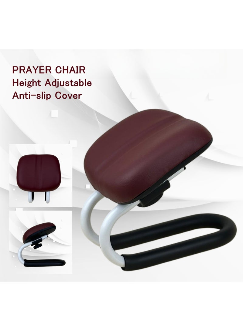 كرسي صلاة إسلامي قابل للتعديل الارتفاع، مزود بغطاء مانع للانزلاق، يُخفف آلام الظهر والمفاصل والركبة والكاحل أثناء الصلاة، خاصةً لمن يعانون من زيادة الوزن وكبار السن والحوامل (كلاريت) - Image 1