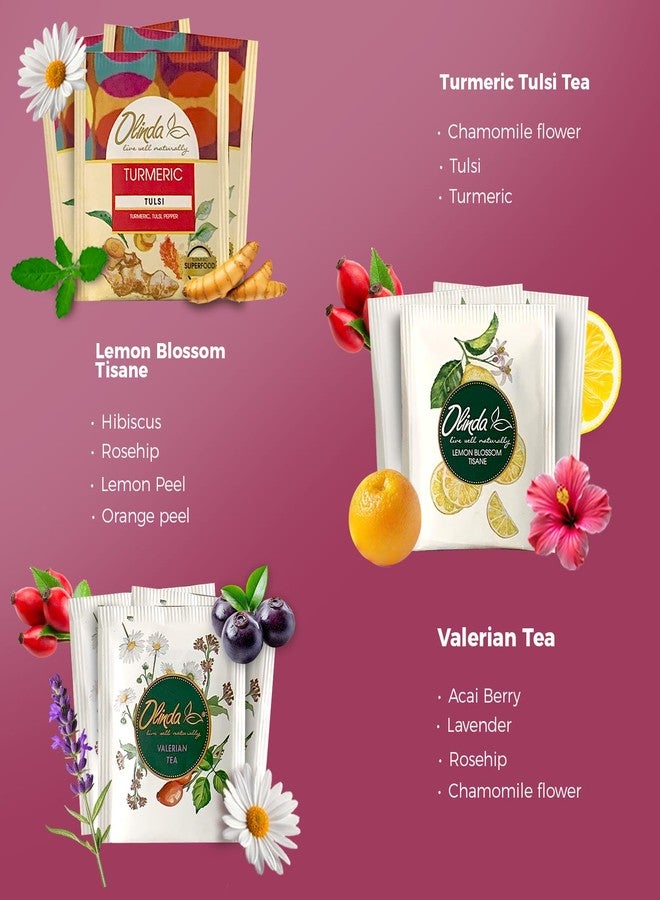Olinda Healing Flowers & Roots Gift Box - Natural Caffeine Free Organic Herbal Tea Sampler Gift Set - Premium 9 Variety Individually Wrapped 45 Tea Bags - Image 4