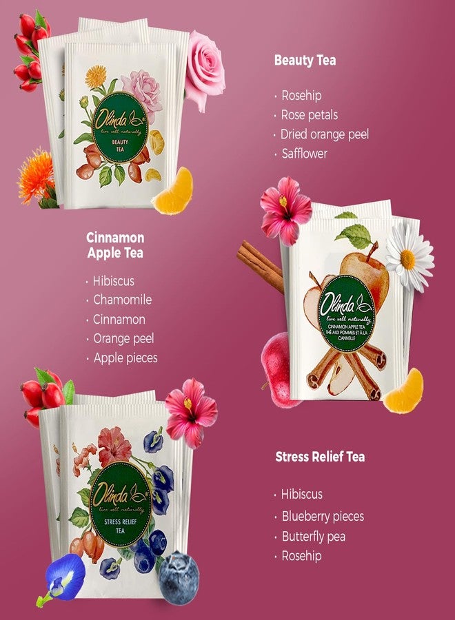 Olinda Healing Flowers & Roots Gift Box - Natural Caffeine Free Organic Herbal Tea Sampler Gift Set - Premium 9 Variety Individually Wrapped 45 Tea Bags - Image 2