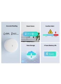 SONOFF SNZB-02P Zigbee Temperature Humidity Sensor, Indoor Thermometer Hygrometer with Alert, Works with Alexa & Google Home for Remote Monitoring and Home Automation, ZigBee 3.0 Hub Required (1)  - Image 3