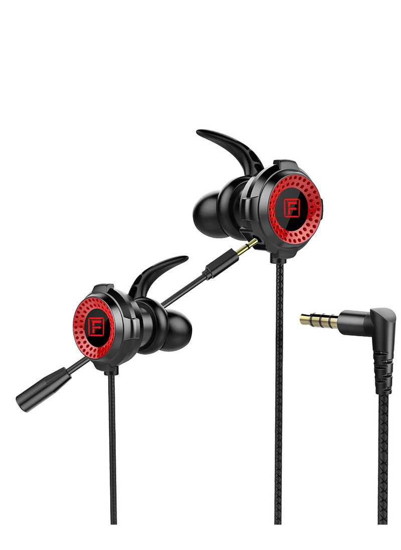 Faster - Wired Gaming Earphones with 3.5mm Jack - Noise Canceling Stereo Bass In-Ear Gaming Earbuds with Detachable HD Microphone, Built-in Volume Controls - For PS5, PS4, Xbox, iPhone, and Smartphones - Gaming Headphones for E-Sports (Black) - Image 1
