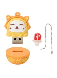 Thoraya PVC car music computer gift USB mobile phone cartoon cat toy ornaments USB flash drive usb orange 32g  - Image 1