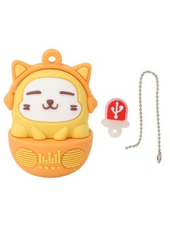 Thoraya PVC car music computer gift USB mobile phone cartoon cat toy ornaments USB flash drive usb orange 32g  - Image 2