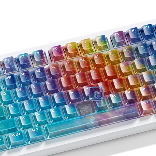 OHY XVX Gorgeous-View Cherry Profile PC Transparent Keycaps, 119 Keys Shine Through Keycap Set, Clear Keycaps for Mechanical Keyboard (MX Switches & Clones Compatible)-Skyglow(only Key caps) - Image 3