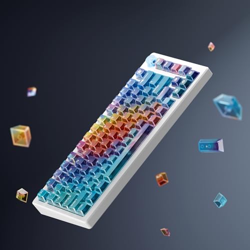 OHY XVX Gorgeous-View Cherry Profile PC Transparent Keycaps, 119 Keys Shine Through Keycap Set, Clear Keycaps for Mechanical Keyboard (MX Switches & Clones Compatible)-Skyglow(only Key caps) - Image 5