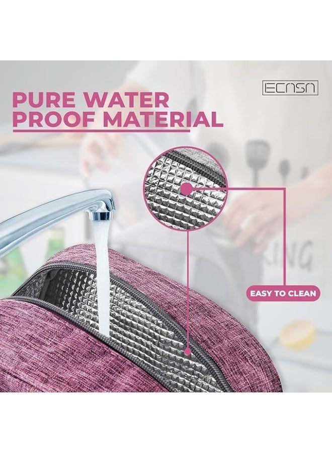 Orchid Premium Lunch Box for Kids & Adults Insulated, Leakproof Thermal Lunch Bag for School, Office, Travel & Picnic Bag, Food Storage Container with Easy-Carry Handle & Spacious Compartment (Grey) - Image 3