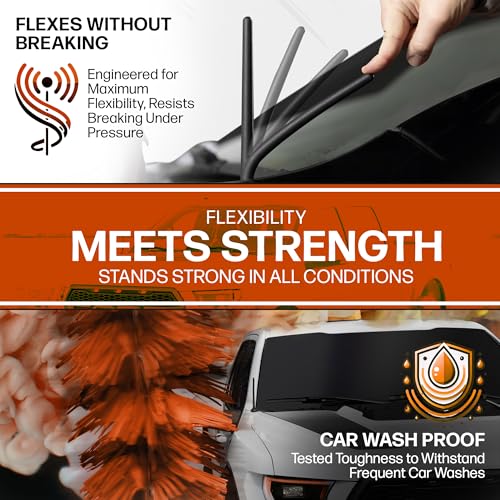 AntennaMastsRus Short Antenna Replacement for Ford F-250 (2017-2025) USA Stainless Steel Threading, Car Wash Proof, Enhanced Reception 6 3/4 Inch Rubber Truck Antenna with Internal Copper Coil - Image 4