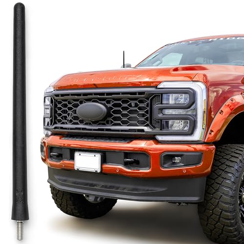 AntennaMastsRus Short Antenna Replacement for Ford F-250 (2017-2025) USA Stainless Steel Threading, Car Wash Proof, Enhanced Reception 6 3/4 Inch Rubber Truck Antenna with Internal Copper Coil - Image 1