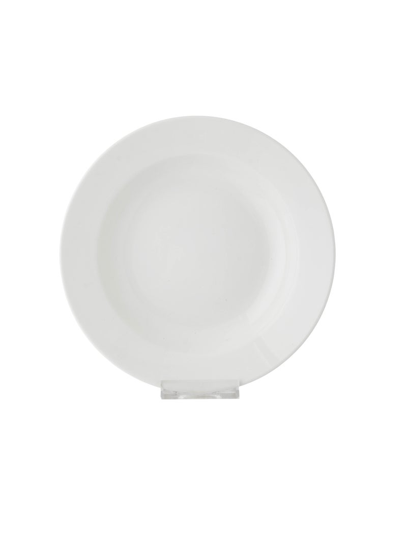 Dania - 6 plain white deep porcelain plates for buffets, dining rooms and all uses, size 21 cm - Image 1