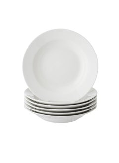 Dania 6 plain white deep porcelain plates for buffets, dining rooms and all uses, size 21 cm  - Image 3