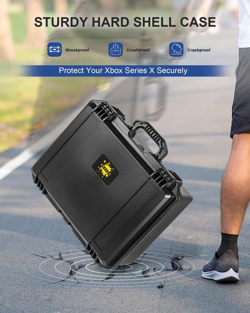 DEVASO Hard Carrying Case Compatible with Xbox Series X, Professional Deluxe Waterproof and Soft Lining Hard Case for Xbox Series X Console, Controllers, Headset and Other Accessories - Image 5