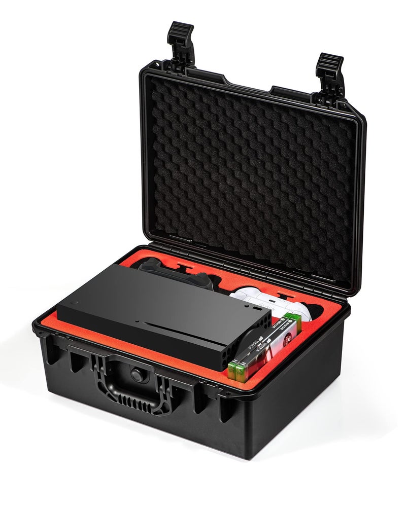 DEVASO Hard Carrying Case Compatible with Xbox Series X, Professional Deluxe Waterproof and Soft Lining Hard Case for Xbox Series X Console, Controllers, Headset and Other Accessories - Image 1