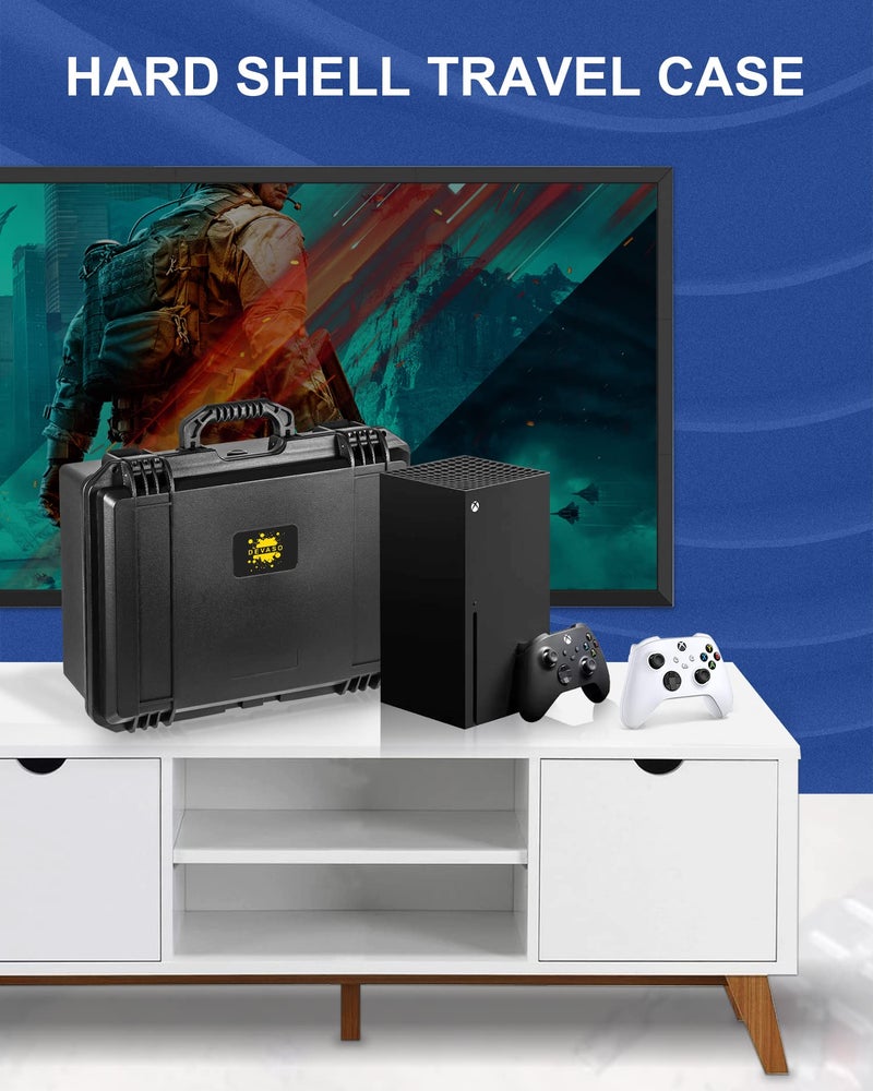 DEVASO Hard Carrying Case Compatible with Xbox Series X, Professional Deluxe Waterproof and Soft Lining Hard Case for Xbox Series X Console, Controllers, Headset and Other Accessories - Image 3